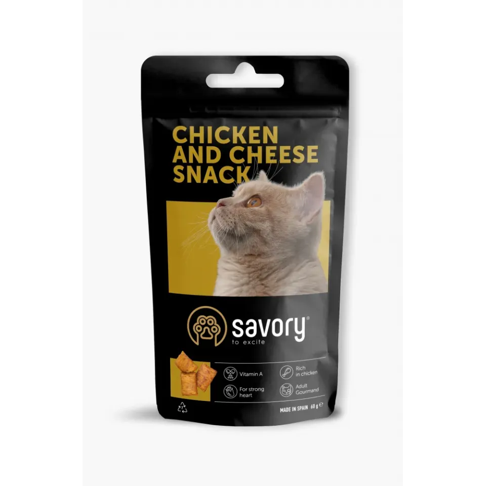 Фото Ласощі SAVORY для котів Гурман із Куркою та Сиром купити за ціною ₴96.05