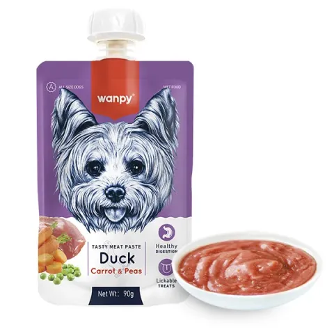 Ванпі Wanpy Duck Carrot & Pea КРЕМ-ПЮРЕ КАЧКА З МОРКВОЮ рідкий корм для собак купити за ціною ₴105.00