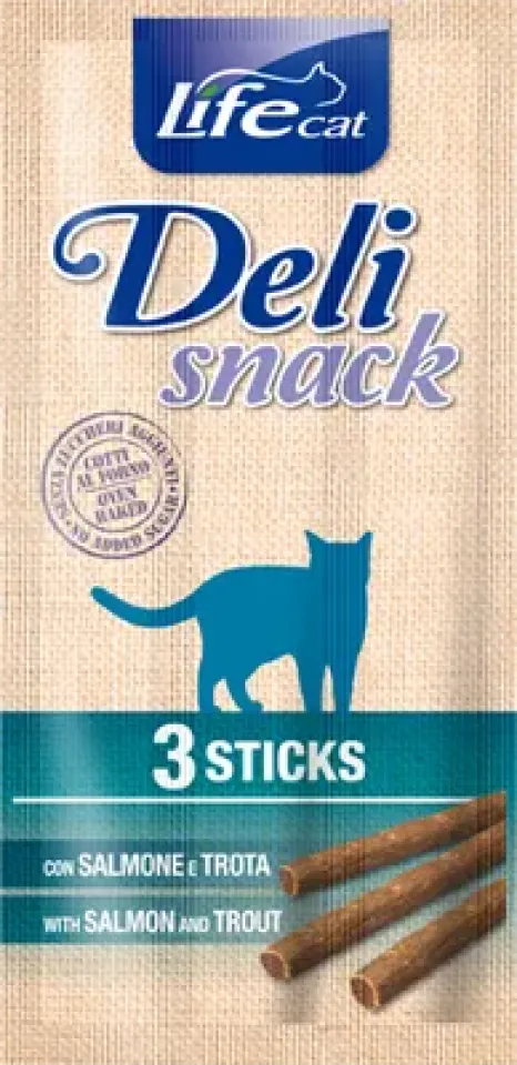 Фото Ласощі для котів ЛайфКет Палички 3шт LifeCat snack Лосось з форелью купити за ціною ₴66.00