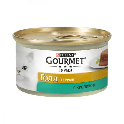 Корм вологий для котів Гурме Голд GOURMET GOLD шматочки в паштеті з кроликом 85 г купити за ціною ₴31.05