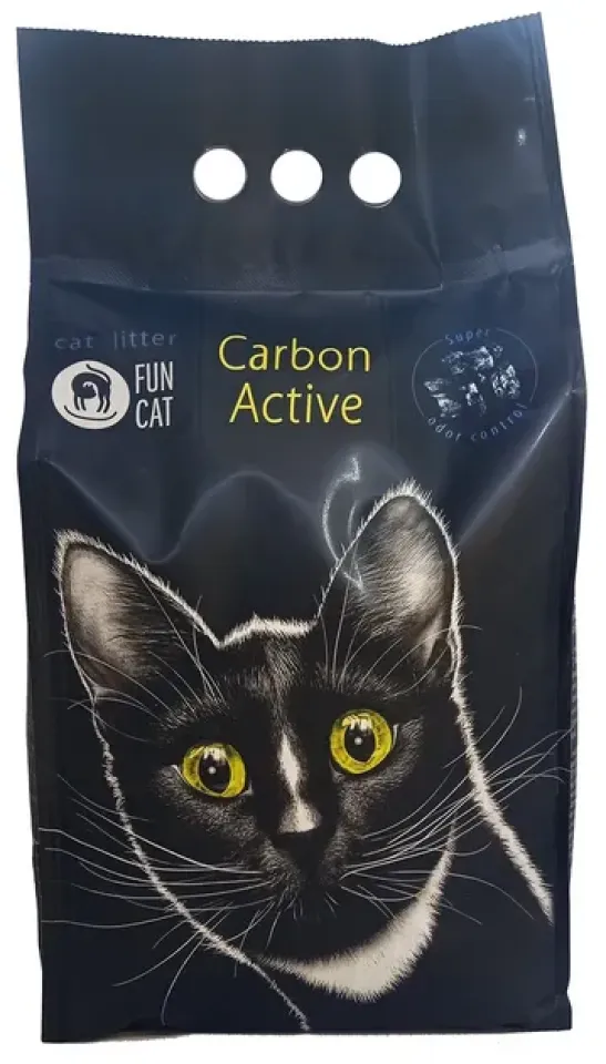 Фото Наповнювач для котячого туалету "Fun Cat Carbon Active" зерновий з  активованим вугіллям купити за ціною ₴235.00