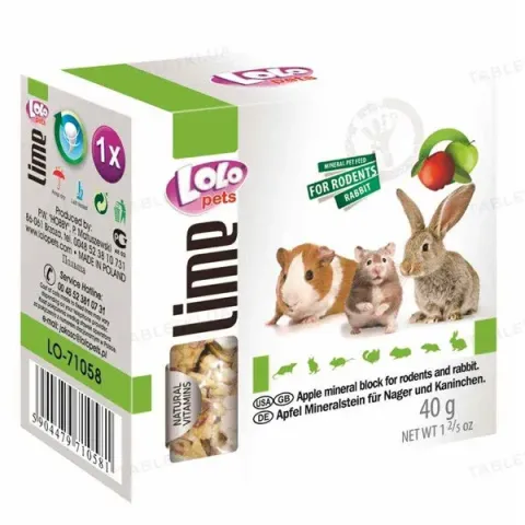 Лоло Петс Lolo Pets Мінеральний камінь для гризунів з яблуком, 40 г купити за ціною ₴55.00