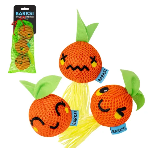 Іграшка для Котів дентал з дзвіночком Barksi Мандарини 3 шт. (3322) купити за ціною ₴117.00