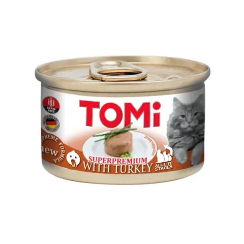 TOMi Turkey ТОМІ ІНДИЧКА консерви для котів, мус, банка 85г купити за ціною ₴45.00