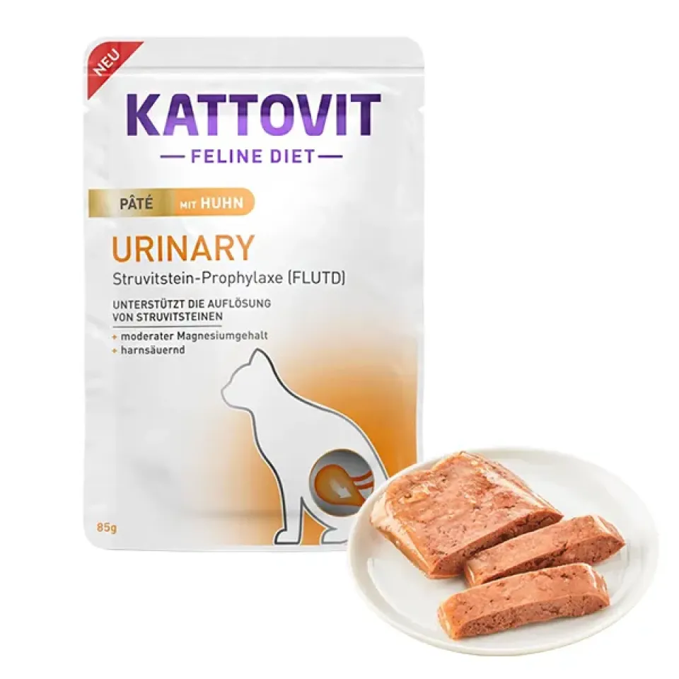 Фото Kattovit Veterinary Urinary КАТТОВІТ УРІНАРІ КУРКА паштет повнораціонний беззерновий вологий лікувальний корм для котів, 85г купити за ціною ₴72.00
