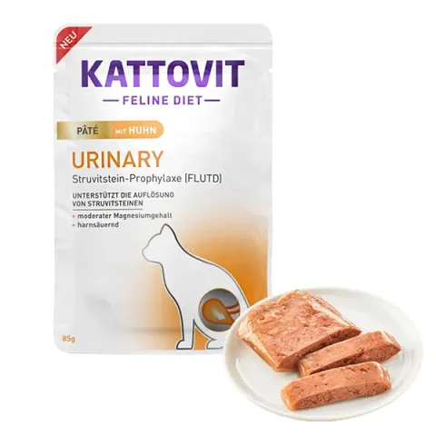 Kattovit Veterinary Urinary КАТТОВІТ УРІНАРІ КУРКА паштет повнораціонний беззерновий вологий лікувальний корм для котів, 85г купити за ціною ₴72.00