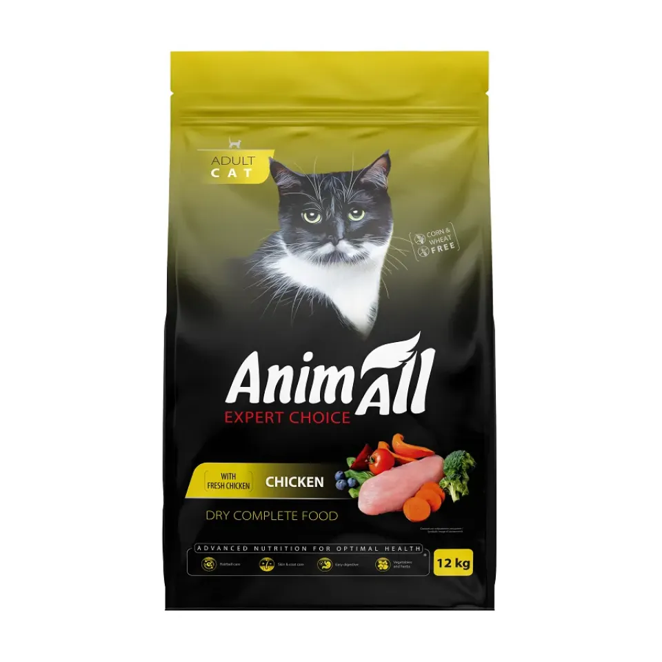 Фото АнімАлл Повнораціонний сухий корм для котів зі свіжою куркою AnimAll купити за ціною ₴3249.90