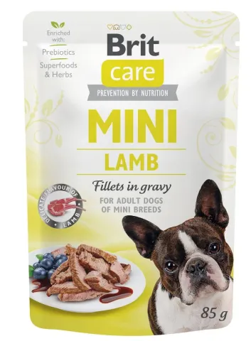 Бріт Кеа для собак вологий  Корм Brit Care Mini pouch з філе ягняти в соусі 85г купити за ціною ₴65.00