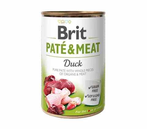 Бріт Кеа для собак вологий  Корм Brit Paté and Meat Dog з качкою 400г купити за ціною ₴149.00