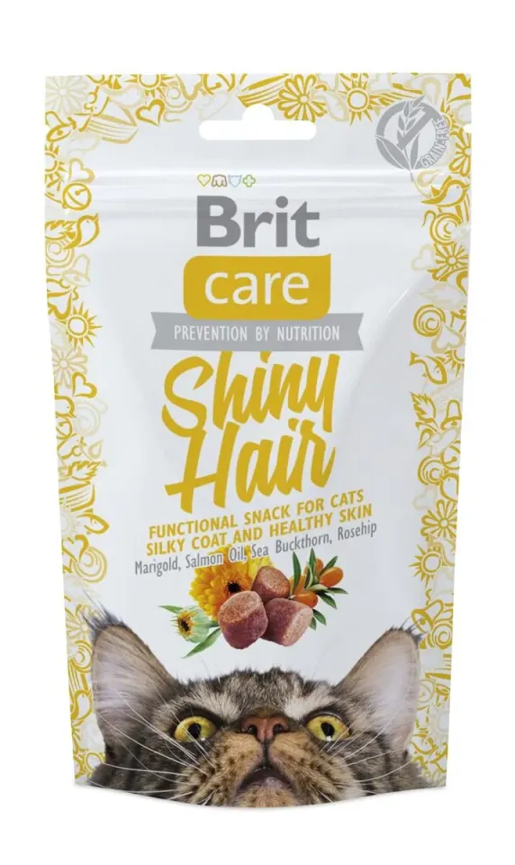 Фото Бріт Кеа для котів Ласощі Brit Care Shiny Hair з лососем купити за ціною ₴129.00