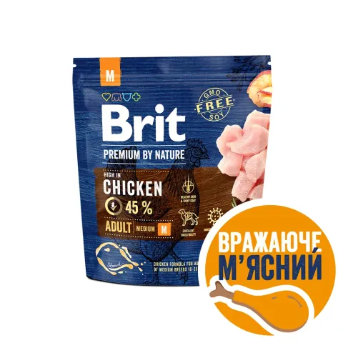 Бріт преміум Корм для собак Brit Premium Dog Adult M з куркою купити за ціною ₴309.00
