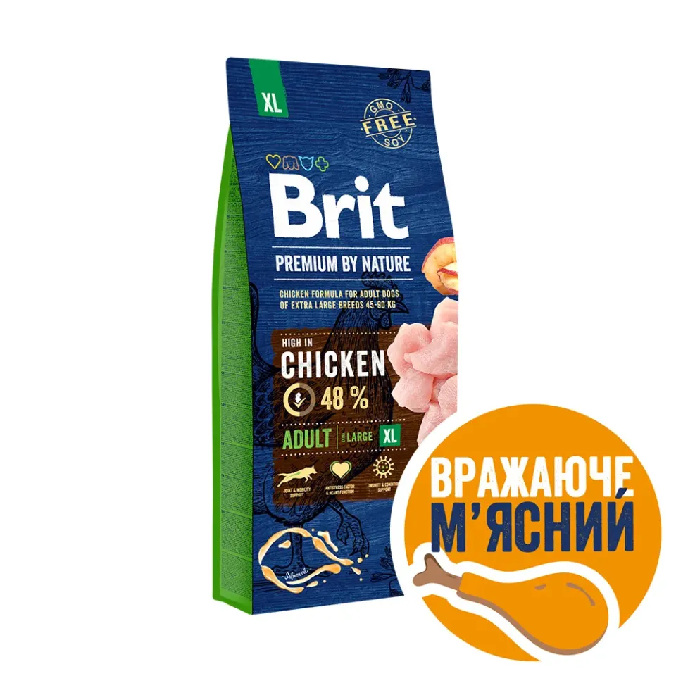 Фото Бріт преміум Корм для собак Brit Premium Dog Adult XL з куркою купити за ціною ₴3299.00