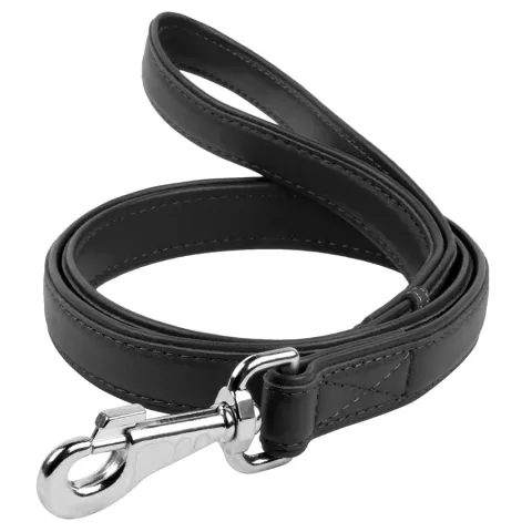 Повідець для собак шкіряний WAUDOG Glamour, Ш 25 мм, Дов 122 см чорний купити за ціною ₴941.40