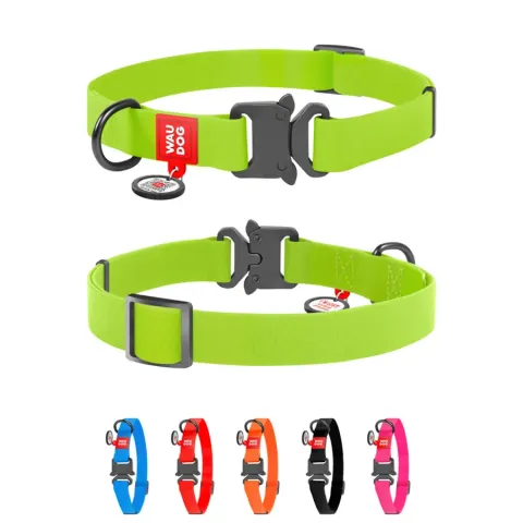 Нашийник для собак водостійкий WAUDOG Waterproof c QR паспортом, металічна пряжка-фастекс, Ш 20 мм, Дов 28-40 см, салатовий купити за ціною ₴333.00