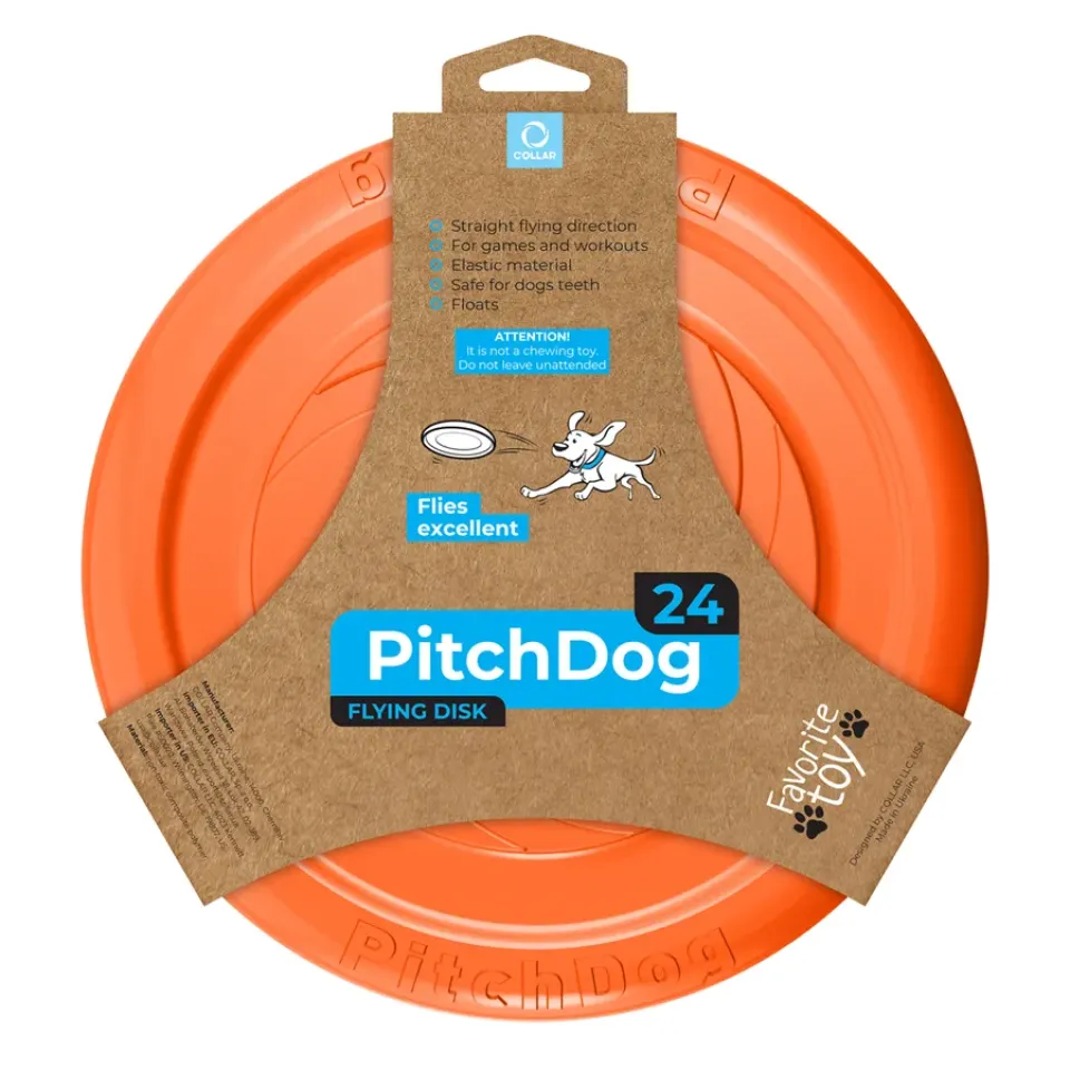 Фото Ігрова тарілка для апортировки PitchDog, діаметр 24 см помаранчевий купити за ціною ₴396.00