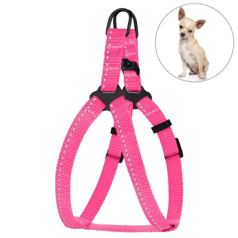 Шлея для Собак Дрібних Порід BronzeDog Active Нейлонова зі Світловідбиттям Рожева  2XS(68/1306/Т) купити за ціною ₴197.00