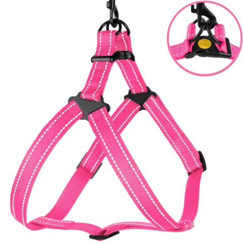 Шлея для Собак BronzeDog Active Нейлонова зі Світловідбиттям Рожева  S(70/1306/Т) купити за ціною ₴287.00